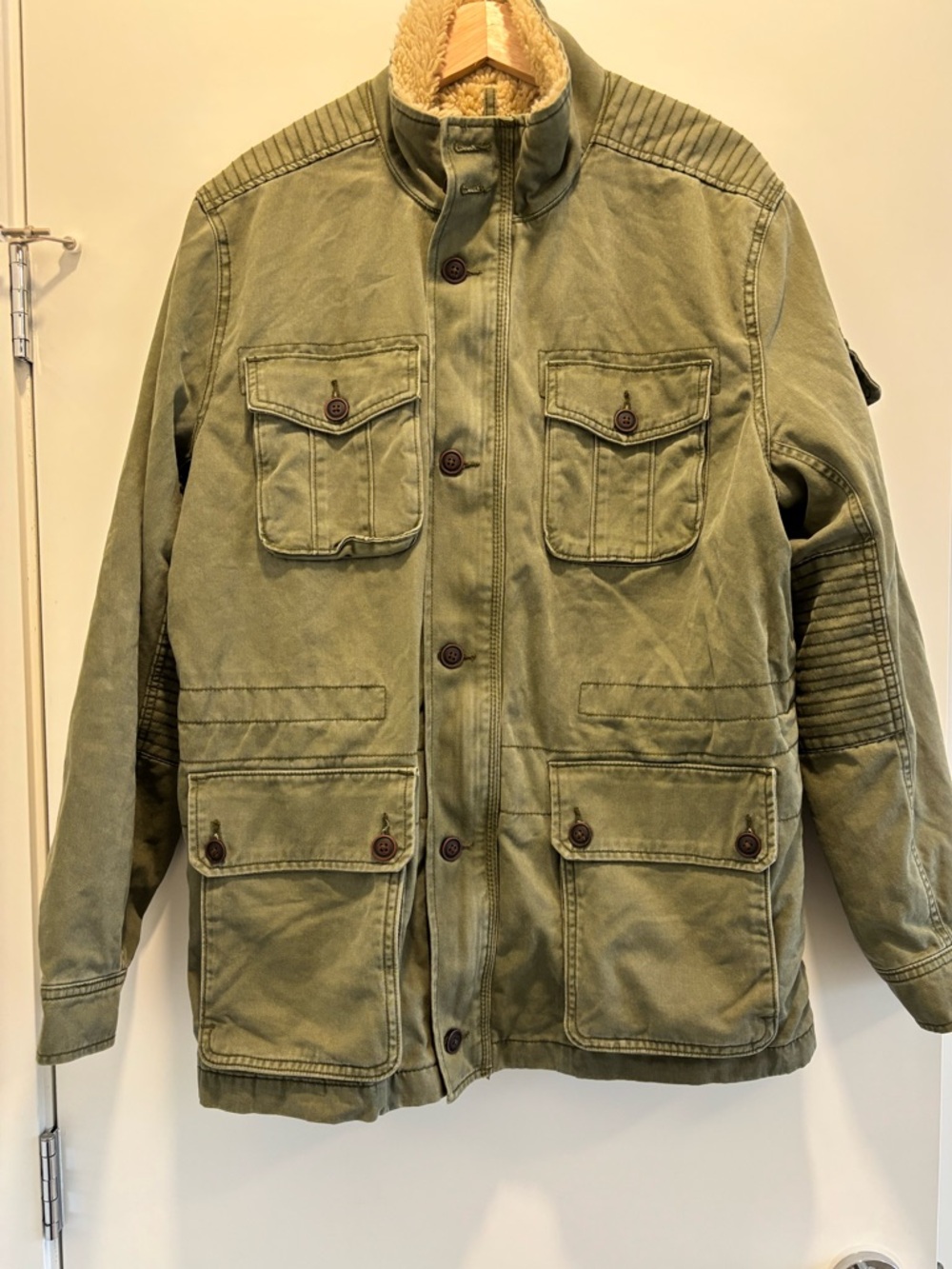 Lucky Brand Olive Green Sherpa-Lined Jacket